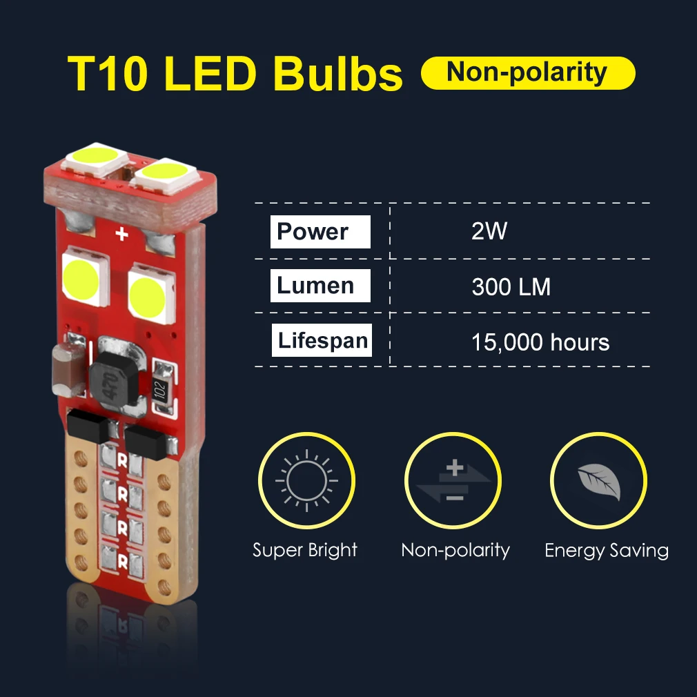 T10 194 W5W 168 светодиодный светильник 501 6SMD 3030 сменный Клин для салона автомобиля
