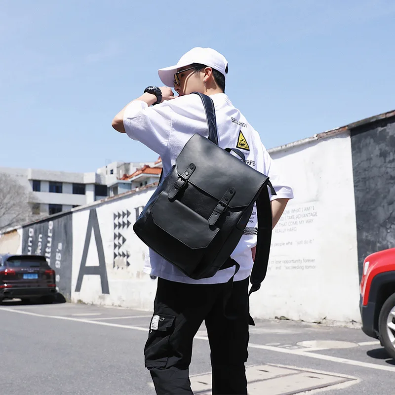 Корейская версия Новинка Кожа дикой лошади Мужская Наплечная Сумка трендовая в