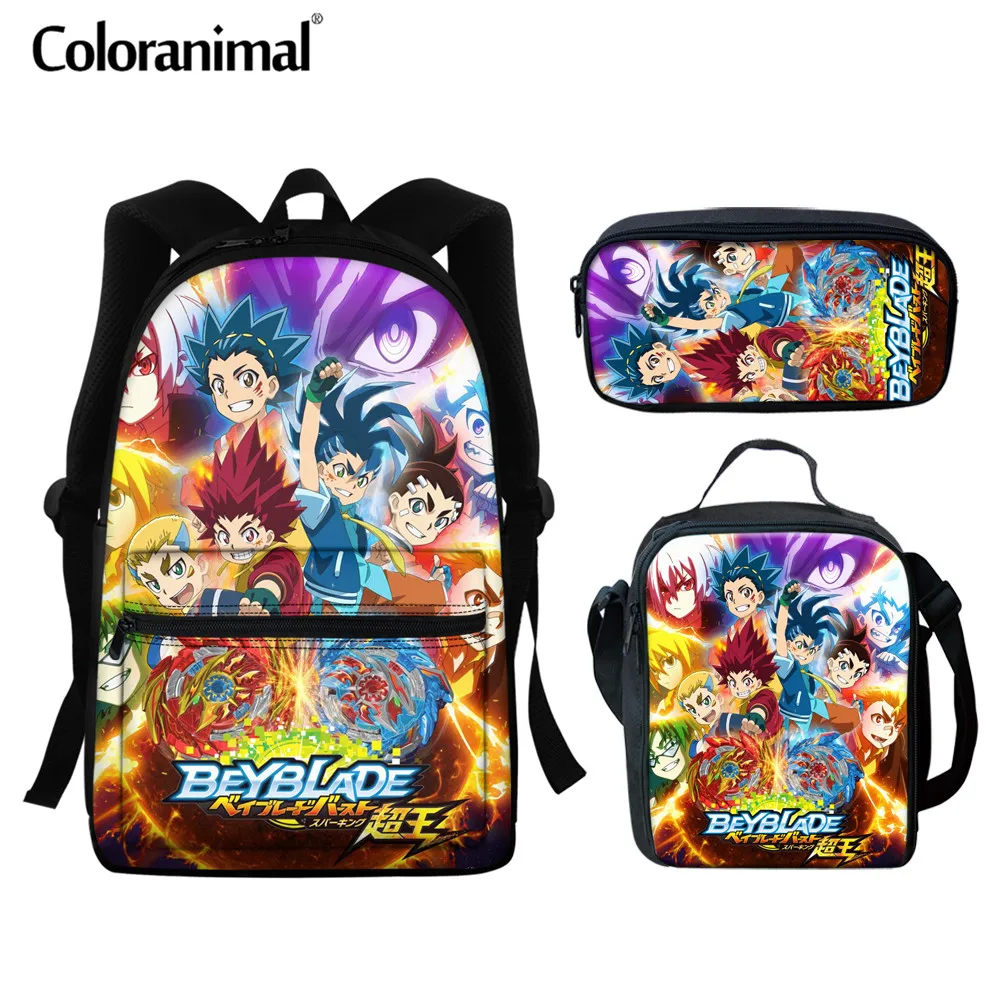 Модные рюкзаки с изображением животных 3 шт./компл. рисунком бейблэйда турбо