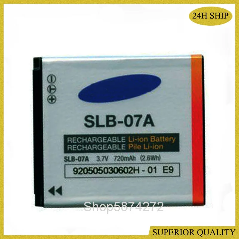 

720mAh SLB-07A SLB07A SLB 07A CameraBattery For SAMSUNG PL150 ST50 ST500 ST550 ST600 TL90 TL100 TL205 TL210 Battery