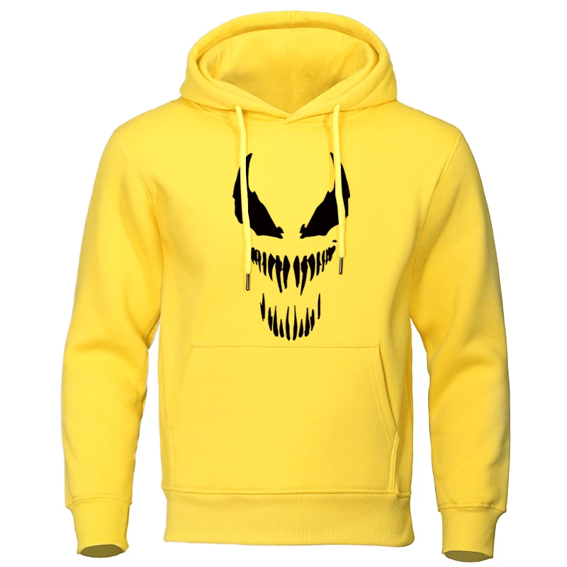 Venom, Мужская толстовка,, Осенние хлопковые пуловеры, крутые, с принтом комиксов, Мужская одежда, аниме, высокое качество, Брендовые мужские толстовки, свитшоты - Цвет: yellow 1