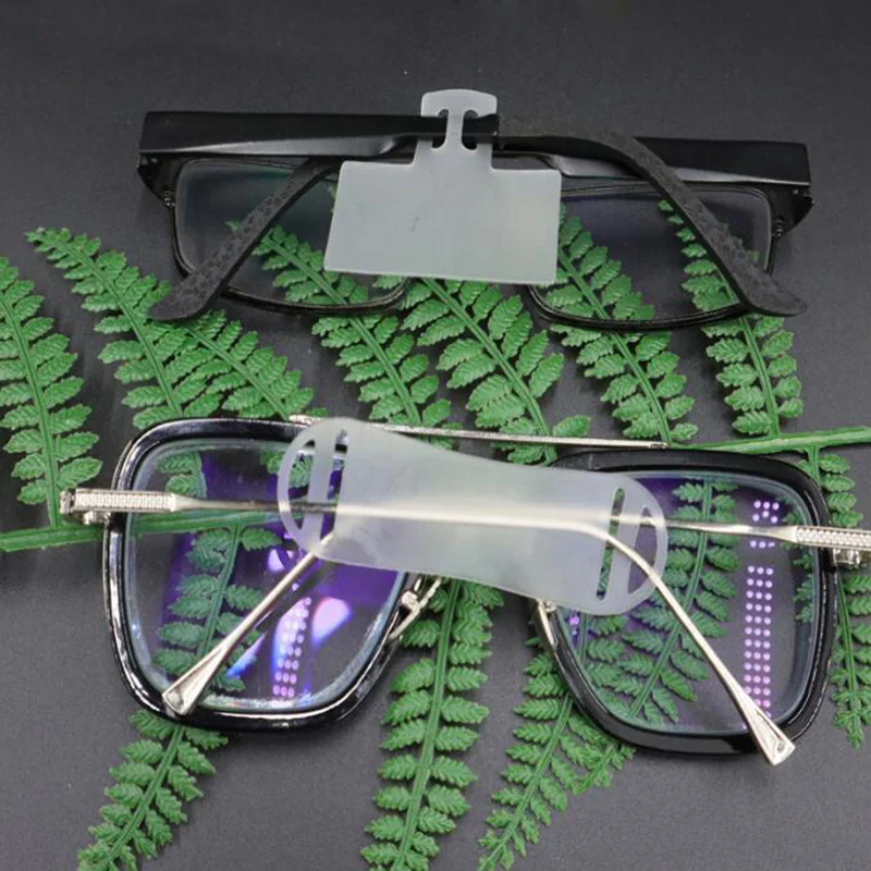 

100pcs Optical Frame Slip On Label Base Eyewear Eye Glasses Slide Over Price Tag Jewelry Soft Strip Labels Plastic Holder Mount