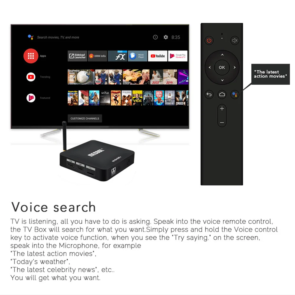 ТВ-приставка MECOOL KM8 A Android 9 0 2 ГБ 16 BT4.0 4K 4G Wi-Fi Smart TV Box медиаплеер | Электроника