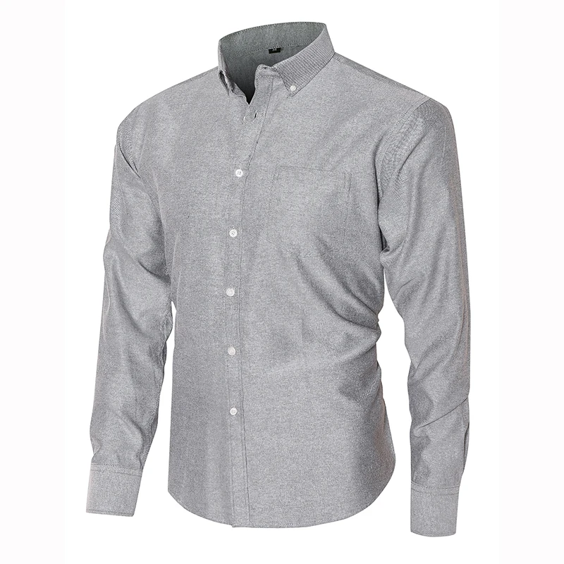 100% хлопок мужские рубашки Оксфорд высокое качество с длинными рукавами на