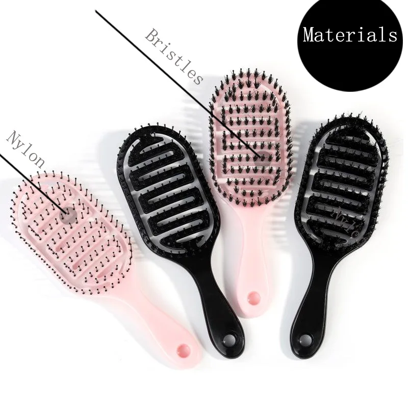 

Doesn't Hurt Hair Boar Bristles Big Curved Comb Fluffy Massage Styling Hair Styling Oil Hair Fashion Comfortable Hollow Out Comb