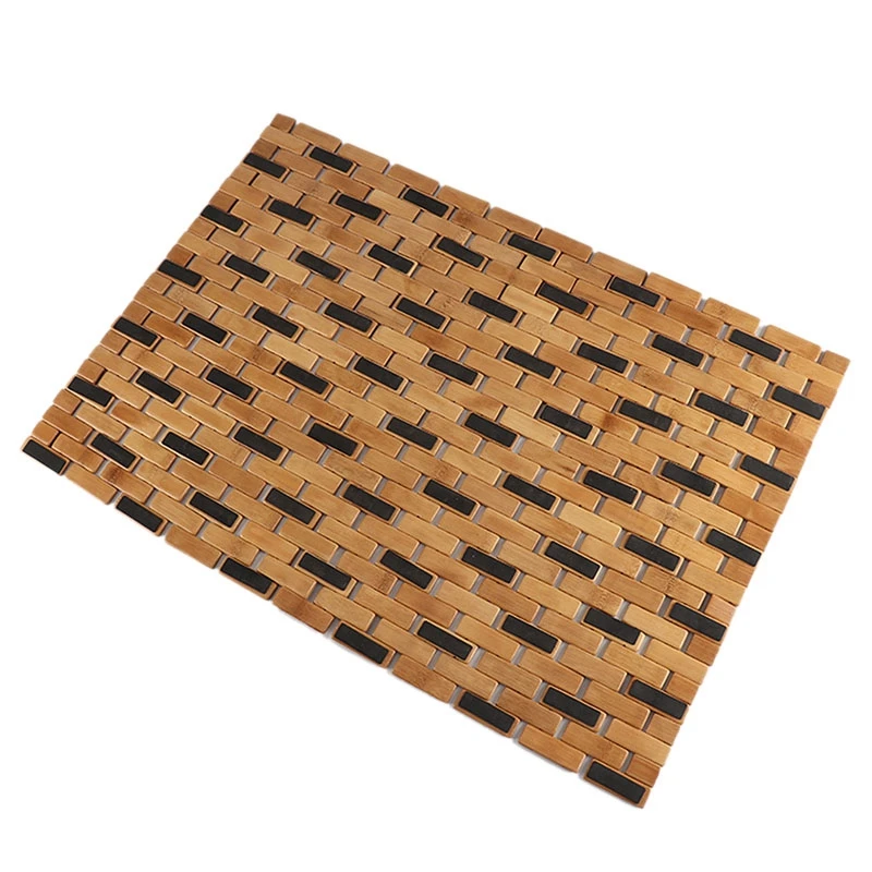 

Bamboo Bath Mat Silicone Anti Slip Pads Roll Up Wooden Bath Mats Boho Bamboo Decor Shower Mats For Shower, Spa