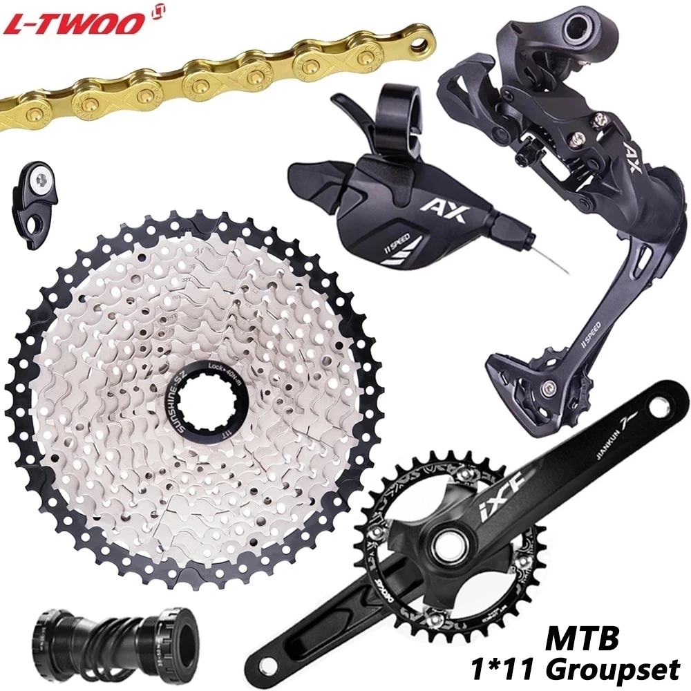 

LTWOO MTB 1*11 групповой набор 11 скоростной переключатель передач комплект заднего переключателя передач 11s40T 42T 46T кассета 170 мм кривошипное кольц...