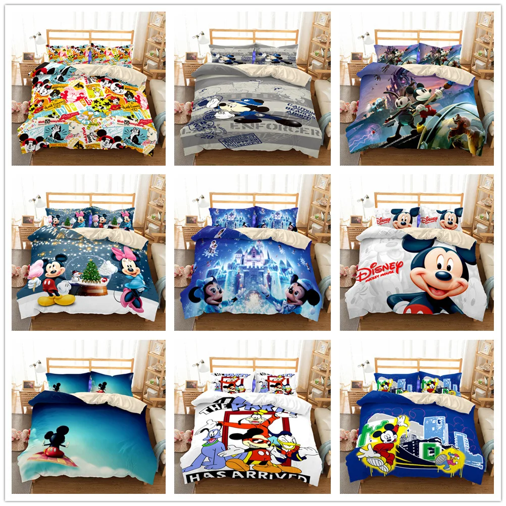 

Disney Cartoon Digital Printing Duvet Cover Sets Bedding Sets Mickey Mouse Minnie Children Bed Sets Home Textile