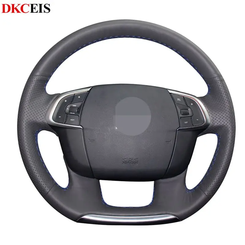 DIY ручной работы черный мягкий PU искусственная кожа Чехол рулевого колеса