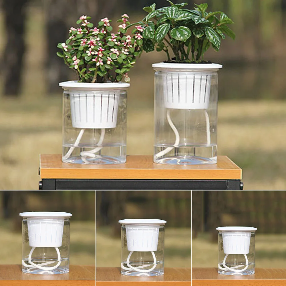 

Transparent Self-Watering Plant Flower Pot PP Resin Planter Home Garden Decor Green Environmental Protection Corrosion Resistant