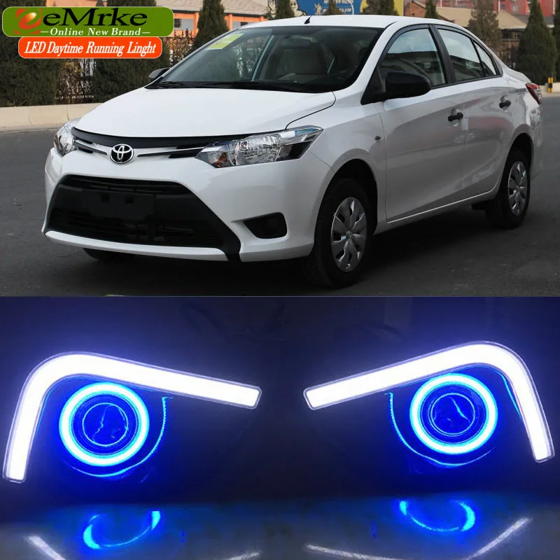 EEMRKE светодиодный Габаритные огни для Toyota Yaris 2014 2016 Ангельские глазки DRL