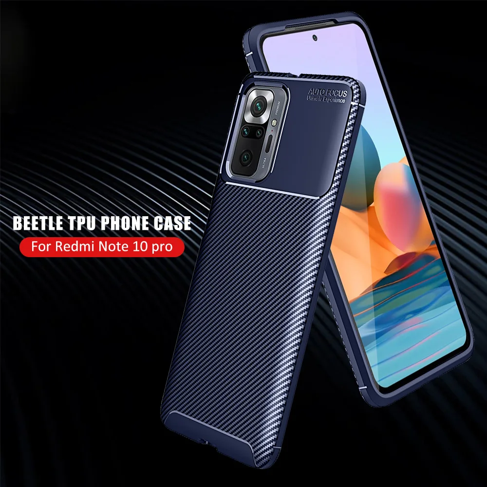 

TPU Textured Case For Xiaomi Redmi Note 10 Pro Max Business Carbon Fiber Mobile Protector Cover Redmi Note 10 Pro Max Funda Case