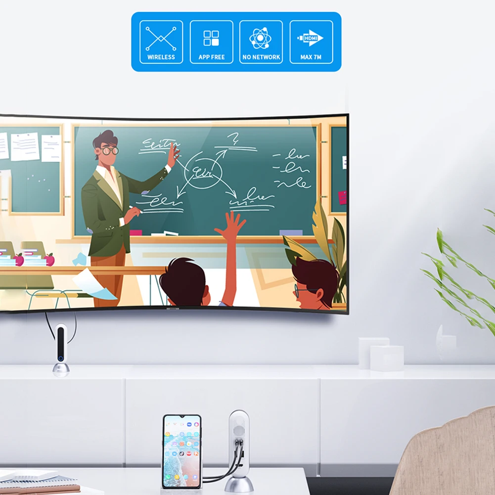 

Xfanic V142 4K Wireless HDMI-compatible AV Extender w/ USB Docking Station AV Sender Transmitter Receiver 98 Feet Range for Proj