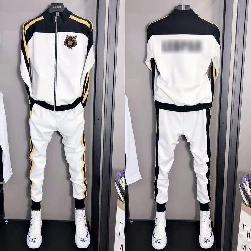 Новинка 2020 осенне зимний брючный костюм с длинным рукавом мужской повседневный