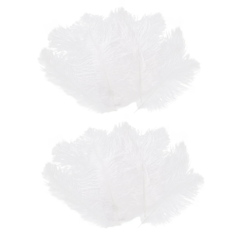 

20 Pieces White Natural Ostrich Feather 20-25Cm Wedding DIY