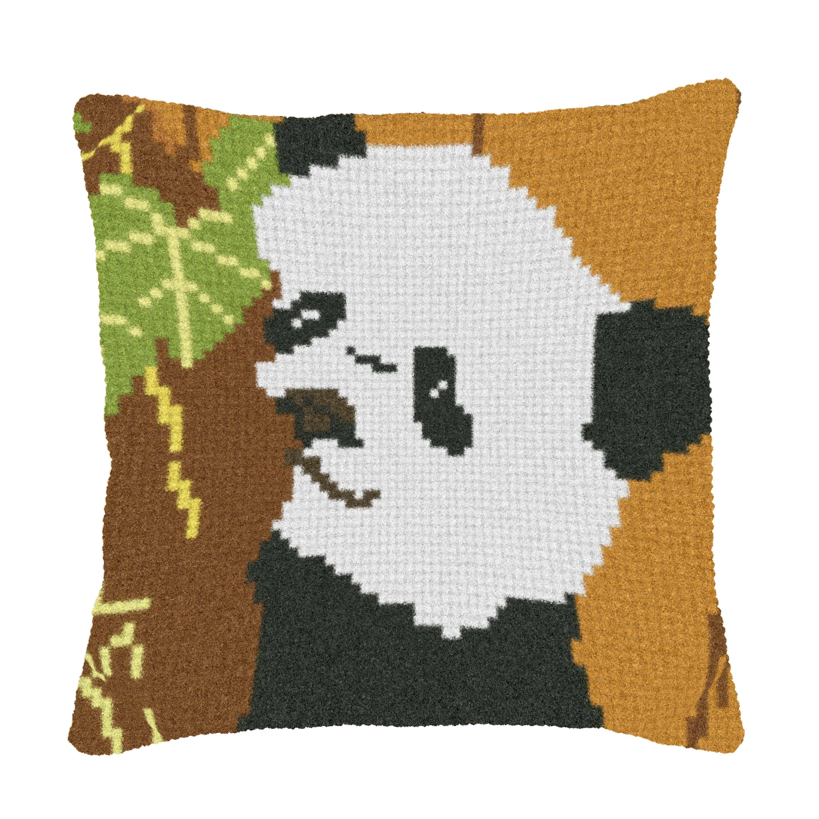 

Animal panda DIY Latch Hook Rug Kit 3D Segment Embroidery Pillow Wool Cross Stitch