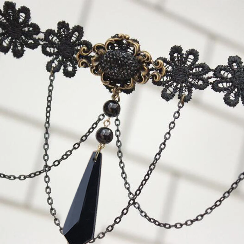 Готическая татуировка кружевное ожерелье подвеска винтажное свадебное