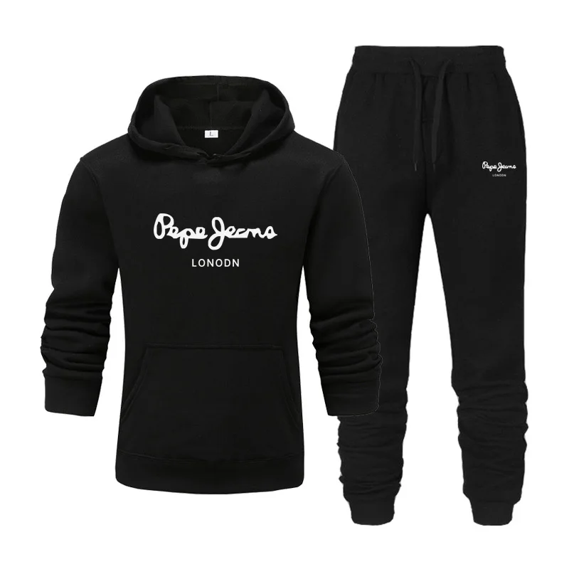 Горячая Распродажа зимняя мужская одежда Мужской комплект с толстовкой принтом