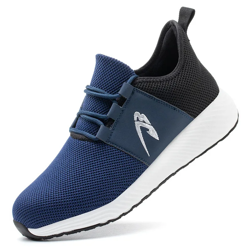 

New Safety Shoes Men All Seasons Anti-smashing Anti-piercing Work Shoes Lightweight Breathable Flying Mesh Indestructible Shoes
