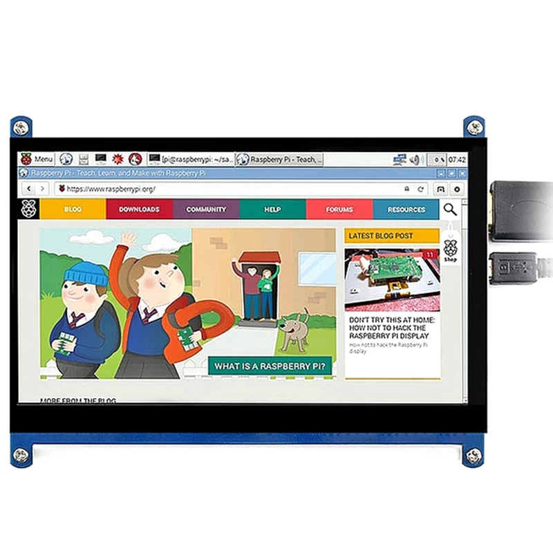 7 дюймов для Raspberry Pi 3 Model B + ЖК дисплей пресс экран lcd 1024x600 HDMI TFT монитор Чехол