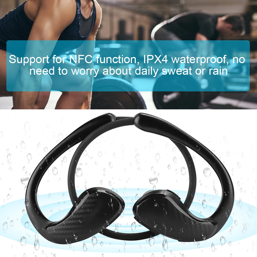 Водонепроницаемые Bluetooth наушники Беспроводные спортивные с функцией NFC умные CVC6.0