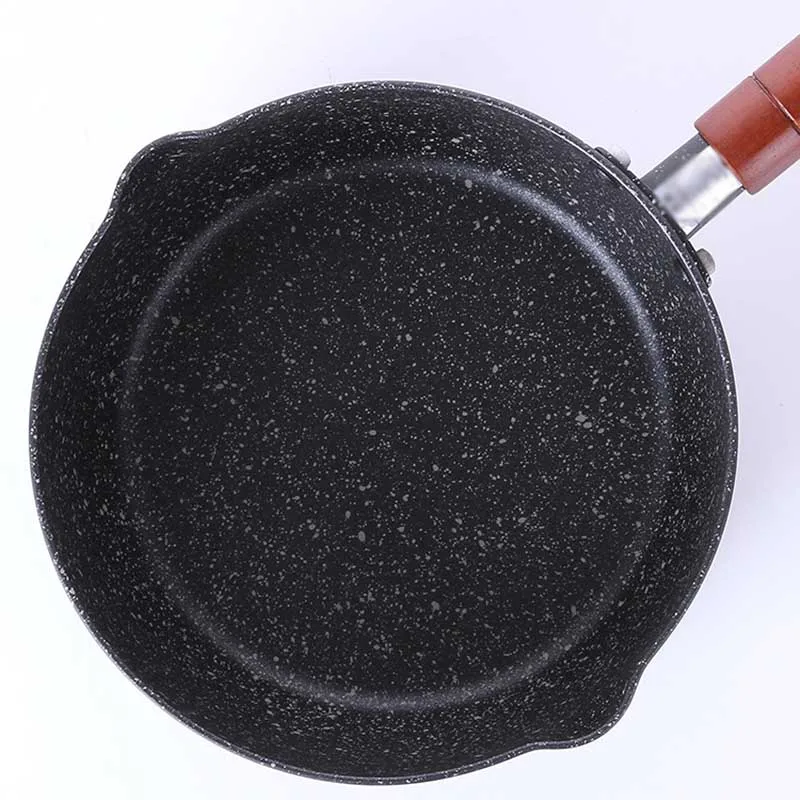 

1Pcs Soup Pot Nonstick Saucepan Granite Coating Sauce Pan with Wooden Long Handle Straining Aluminum Milk Pan Cookware