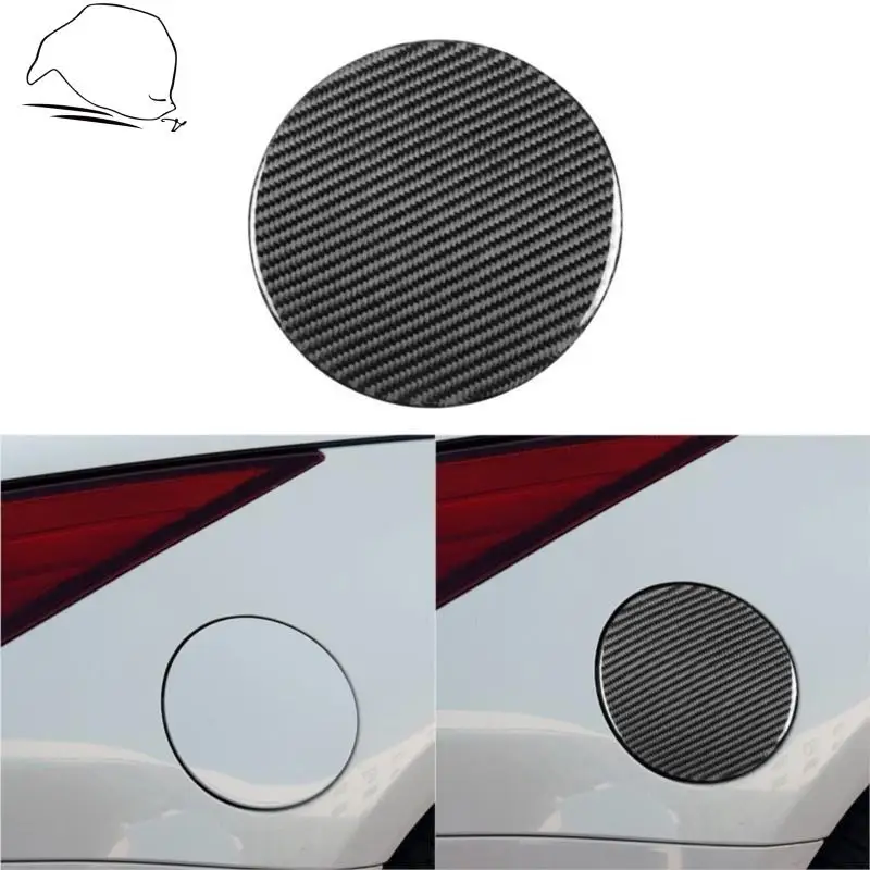 

For Nissan 350Z Z33 2003-2009 SOLID CARBON FUEL DOOR COVER OVERLAY Fuel Tank Cap Exterior Stick On Modified Car Accessories