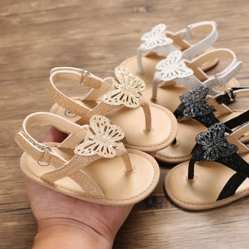 2021 Focusnorm 0-18M Infant Baby Girls Boys Sandals Bling Butterfly Shoes 3 Colors Fashion Summer |