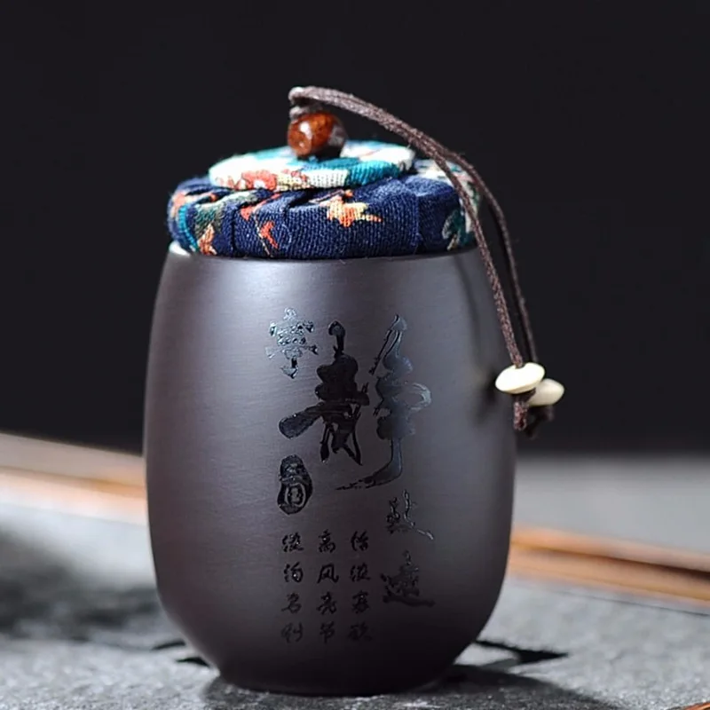 Баночка для чая из фиолетовой глины домашняя баночка герметичная сахара кофе