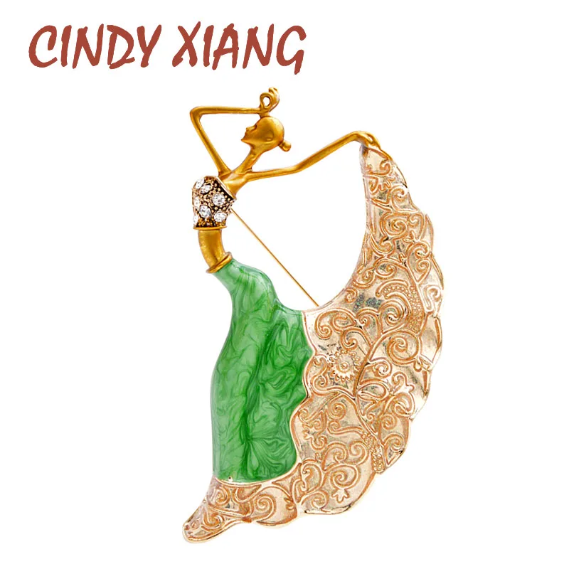 Женская брошь &quotТанцовщица&quot CINDY XIANG красивое украшение с эмалью и стразами для
