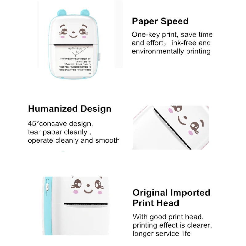 Портативный мини-термопринтер с Bluetooth мобильный фотопринтер карманный