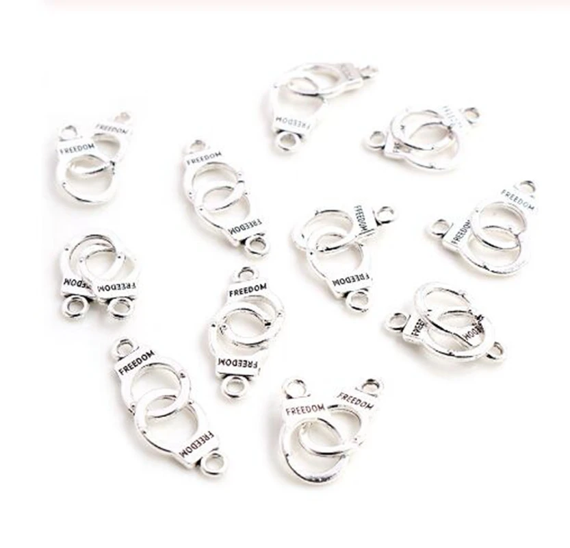 15 шт. тибетские серебряные подвески наручники Бесплатная подвеска сделай сам