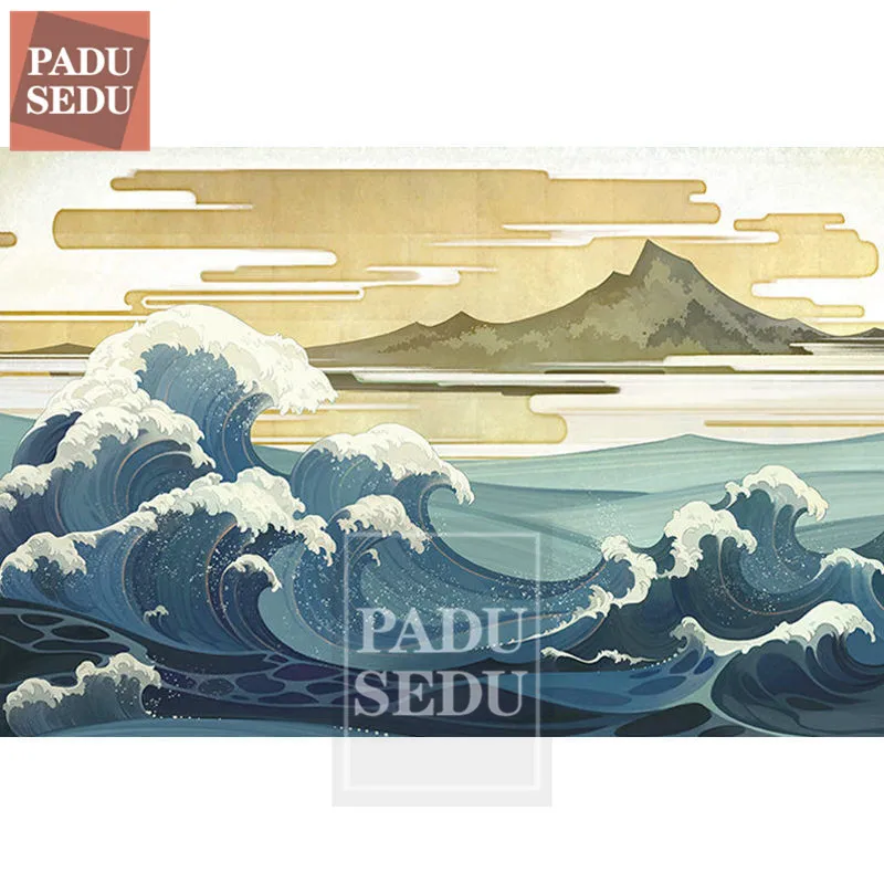 

Алмазная 5D Вышивка «сделай сам» в японском стиле Ukiyo-e, 3D Алмазная живопись, пейзаж, полноразмерное украшение для дома, спальни, Настенный дек...