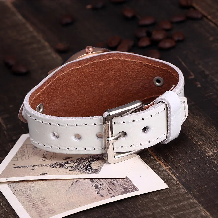 

Hot Fashion Women Men Genuine Leather Watch Casual Unisex Fashion Quartz Wrist Watches CCQ Clock Dropshipping