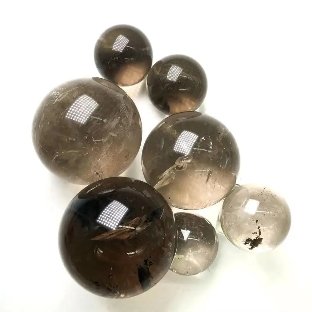 Природный кристалл дымчатого кварца сфера маленький дымчатый шар для