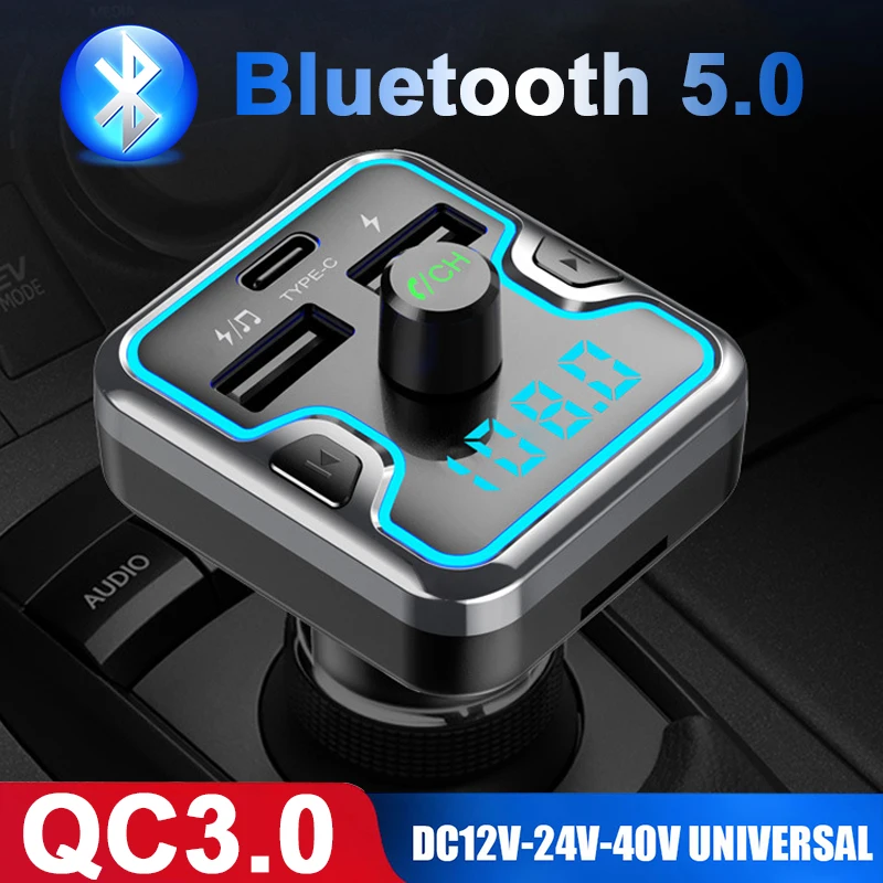 

Car Bluetooth-compatible Fm Transmitter Wireless Adapter Modulator Car Radio MP3 Player Handsfree QC3.0 USB Charger Adapter