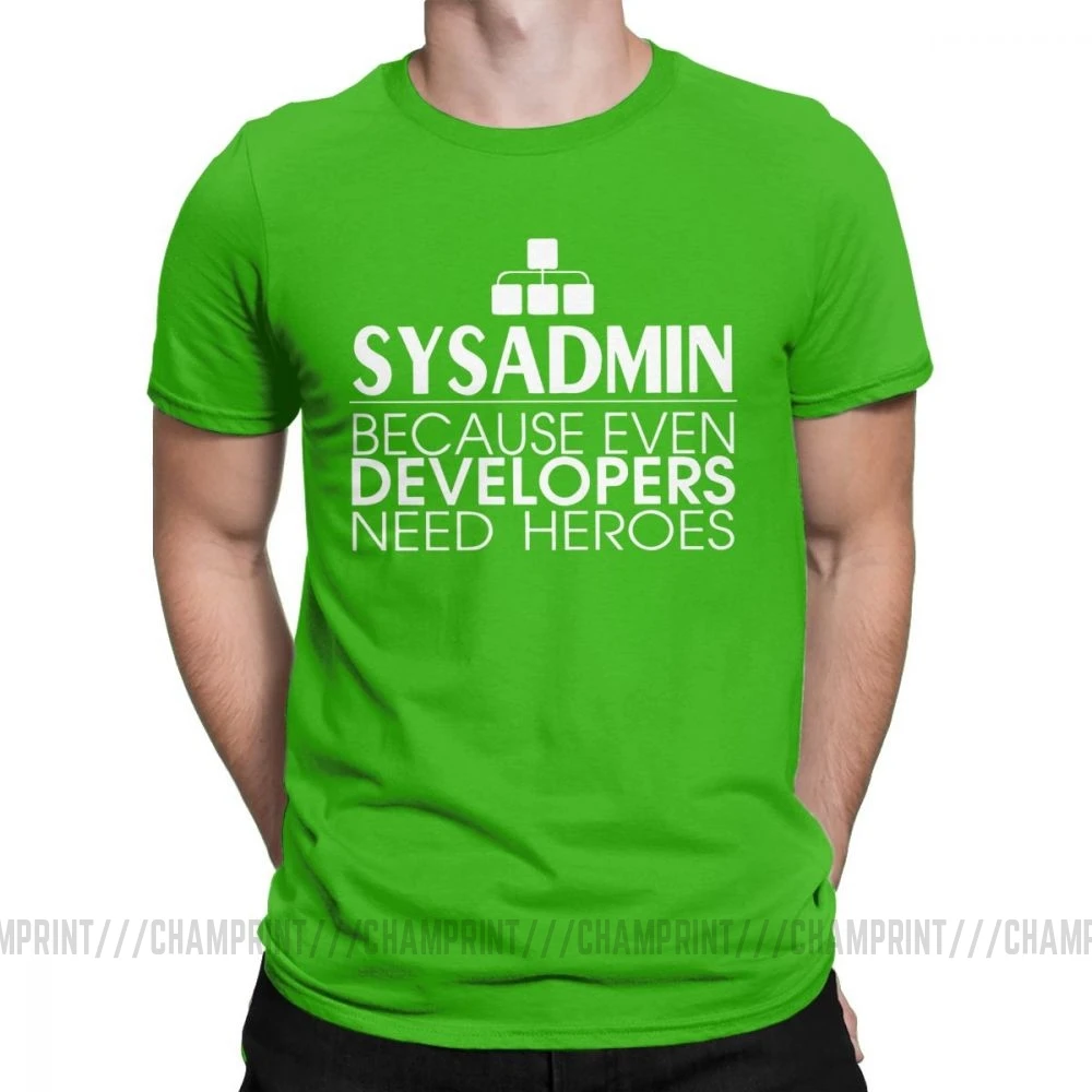 Мужские футболки, хлопковые футболки с героями Sysadmin, Linux, Sysadmin Unix, Debian Ubuntu Administrator, футболка, одежда, идея подарка - Цвет: Зеленый