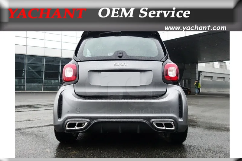

Portion Carbon Fiber Rear Bumper Fit For 15-17 Smart Fortwo C453 Forfour W453 AMG Style FRP Fiber Glass Bumper Carbon Diffuser