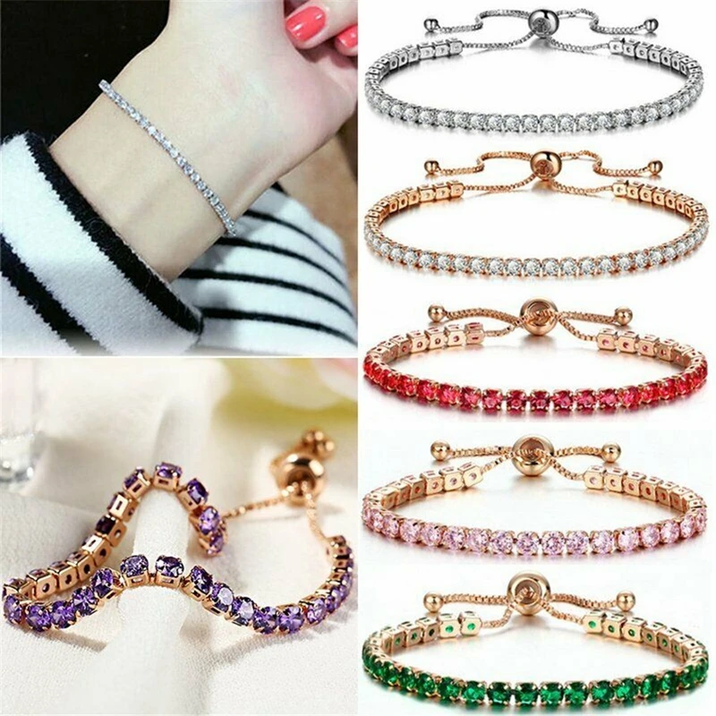 

Ladies Fashion Crystal Bracelet Light Luxury Micro Zircon Bracelet Ladies Simple Adjustable Hand Jewelry Jewelry Gift