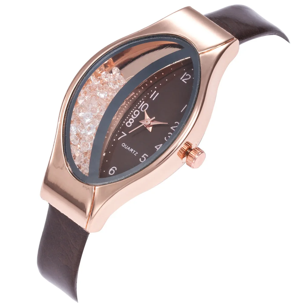 

Часы женские кварцевые, с кожаным ремешком, овальной формы