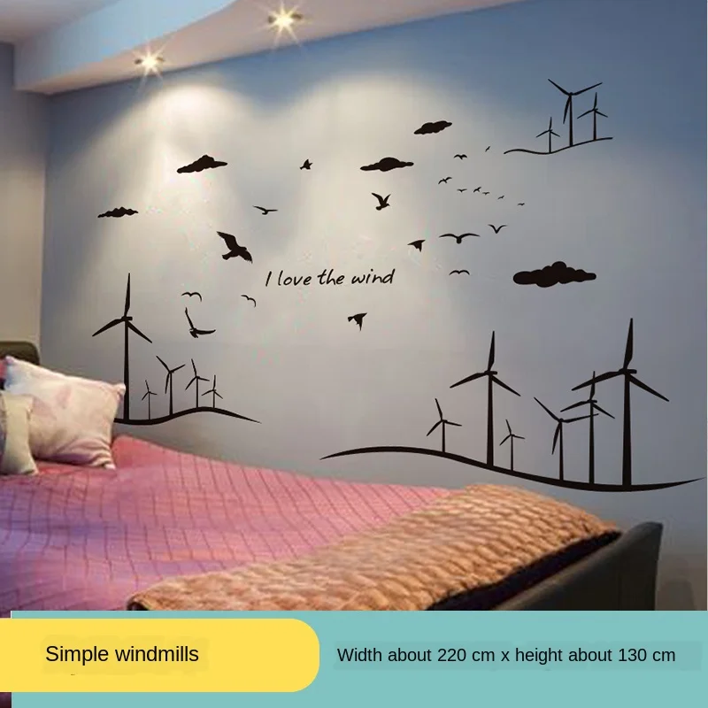 Room bedroom decoration painting background wall layout ins stickers 3D stereo interior | Дом и сад