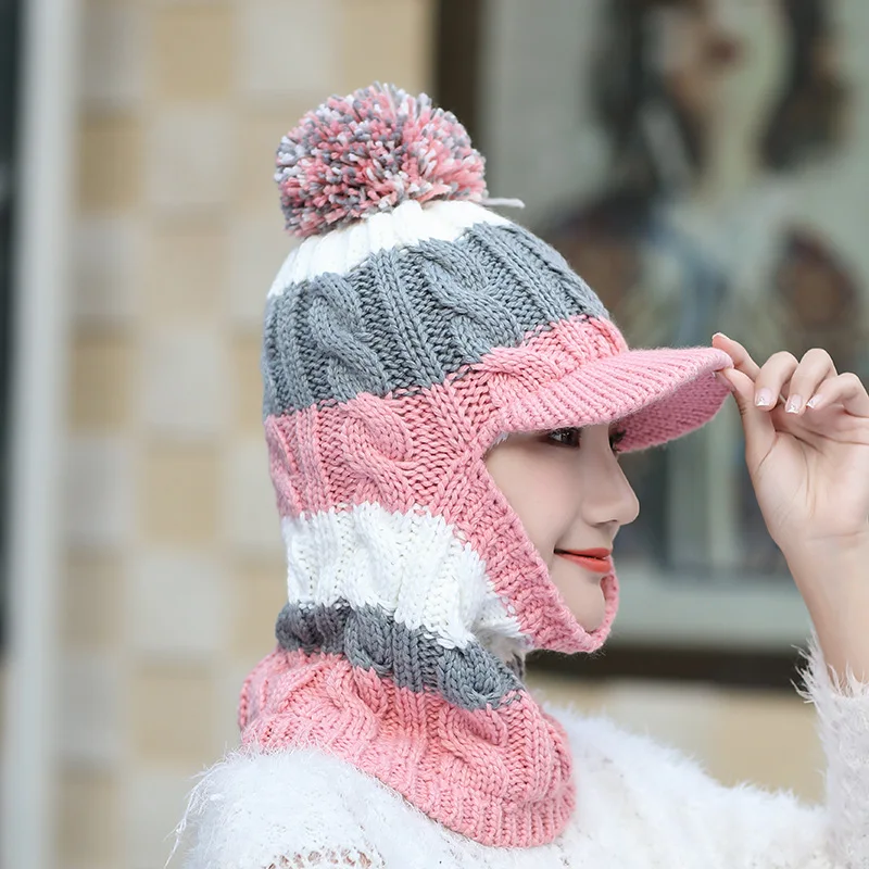 Calymel новинка 2019 Женская Бейсболка цветная сиамская шапка зимняя Мягкая шерстяная