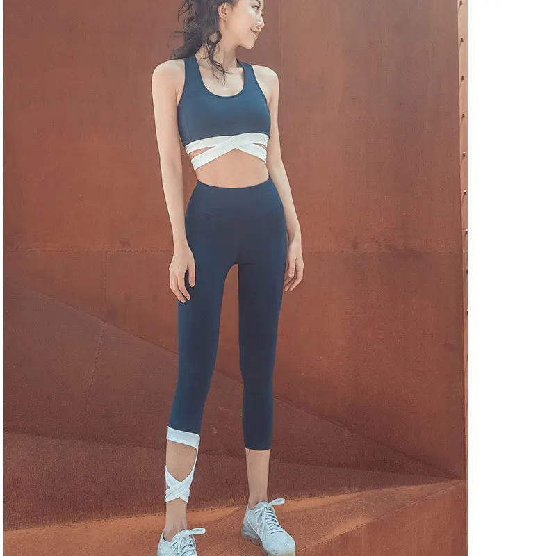 Женские комплекты из 2 предметов жилет бюстгальтер Длинные трусики для бега