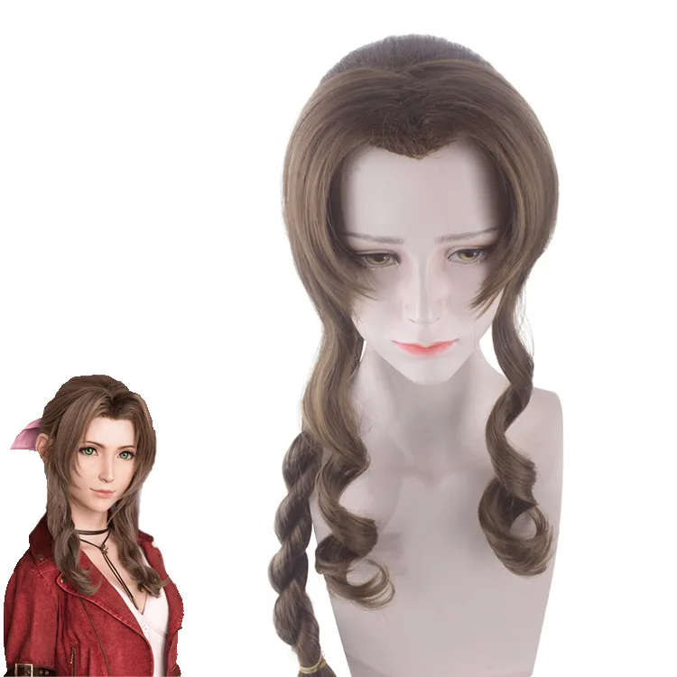 80 см косплей парик девушки Aerith Gainsborough из игры Final Fantasy VII