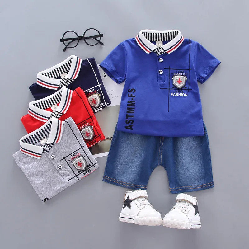 Летний детский повседневный костюм футболка с короткими рукавами и шорты