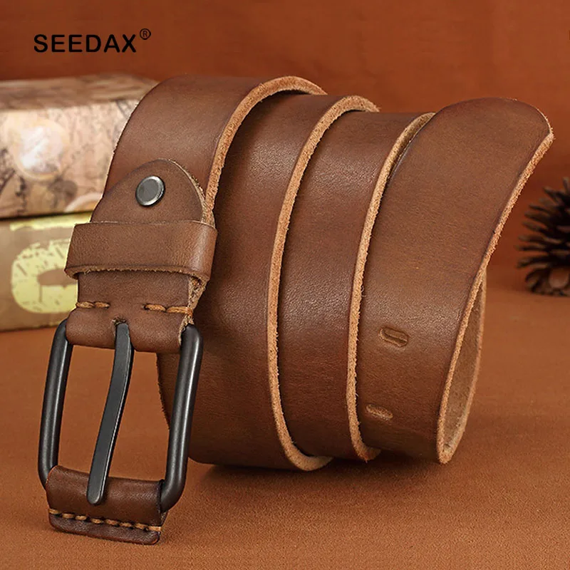 Luxury Men's 38mm Genuine Leather Belts Dress Fashion Casual Cow Leather Jean Waist Belt