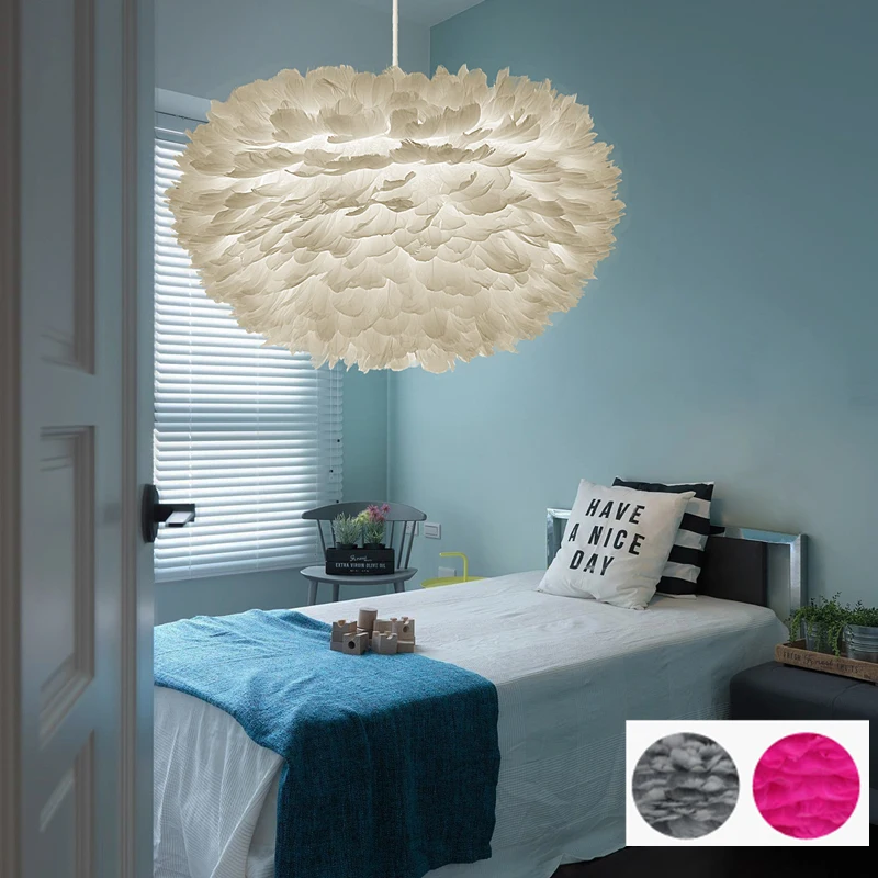 Современный подвесной светильник в скандинавском стиле с пером E27 романтический
