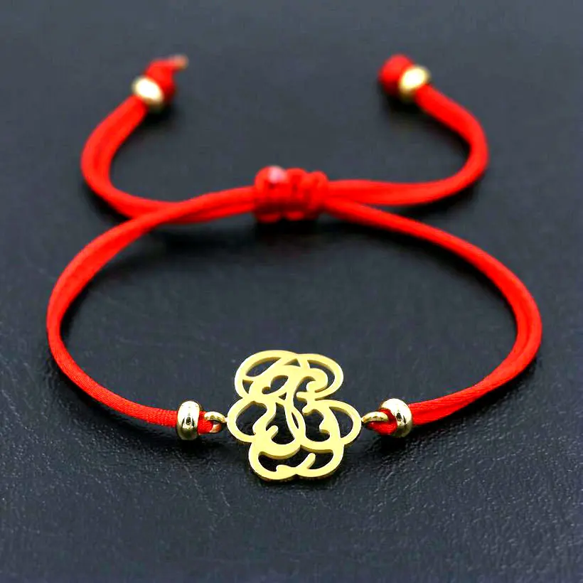 Нержавеющая сталь браслеты со звездами красного и черного цвета веревочная нить