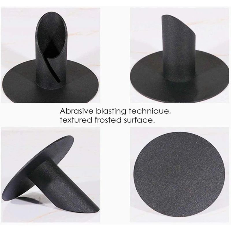 

Pack of 10 Taper Candle Holder, Black Iron Candlestick Holders for Table, Home Decor, Party, Christmas Centerpiecs