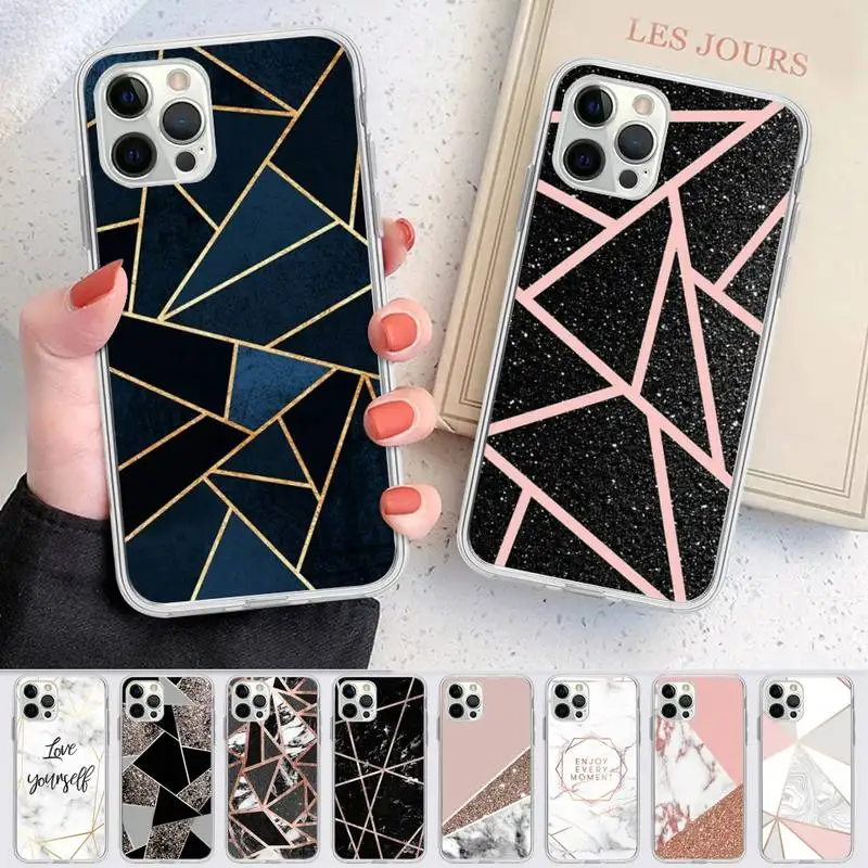

Gold Pink Glitter Marble Phone Case for iPhone 11 12 13 mini pro XS MAX 8 7 6 6S Plus X 5S SE 2020 XR case